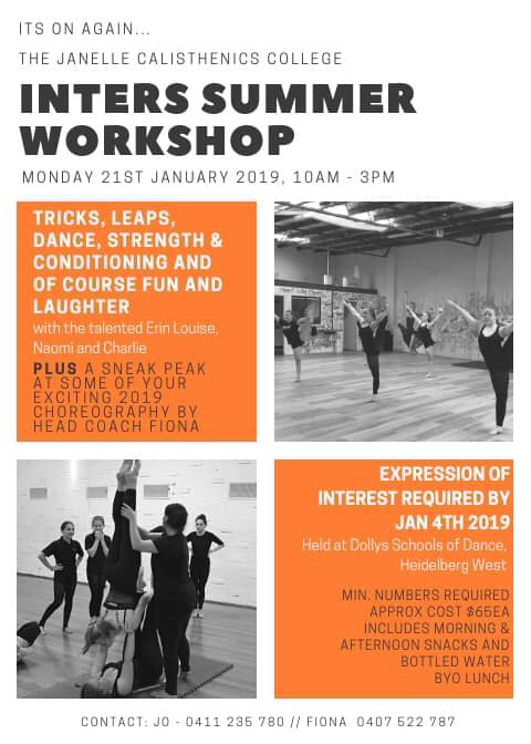 2019 Inters Summer Workshop