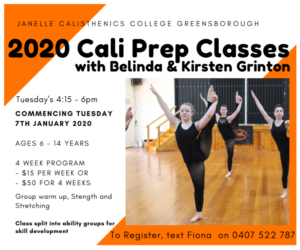 2020 Cali Prep Classes